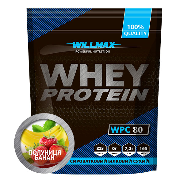 Протеин Willmax 80% Клубника-банан 920г